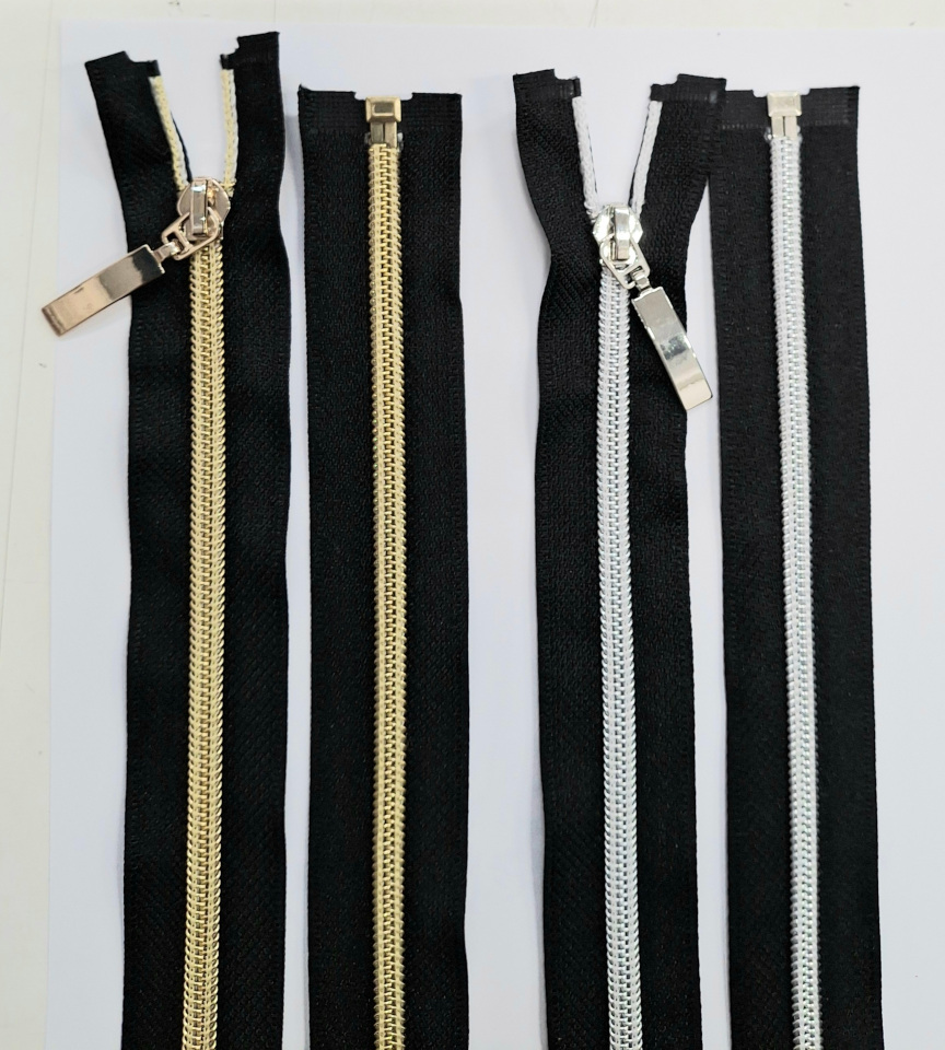 Art.45003 Cerniera mm.6 in nylon effetto metallizzato cm.100