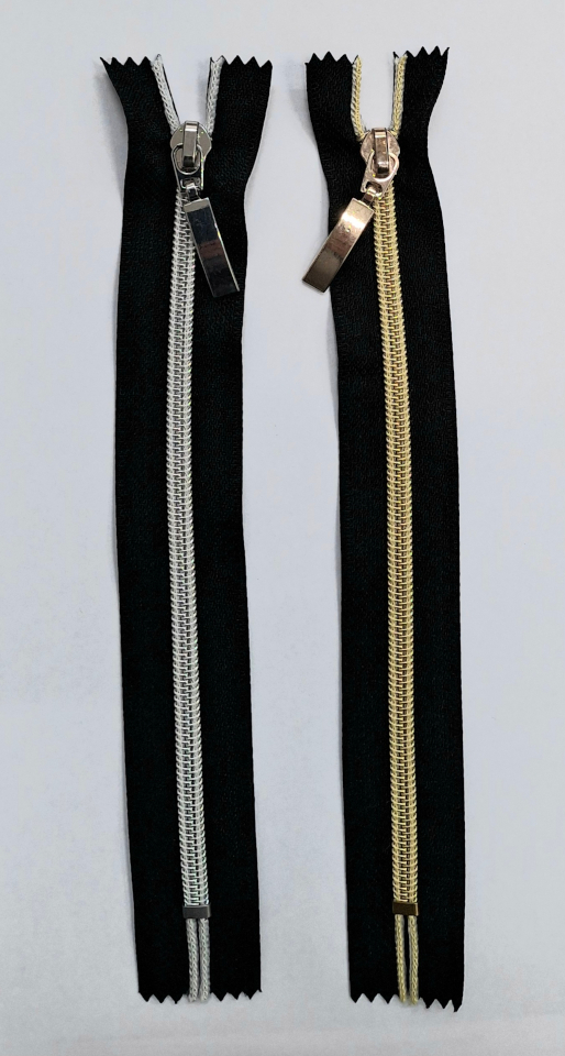 Art.45008 Cerniera mm.6 in nylon effetto metallizzato cm.20