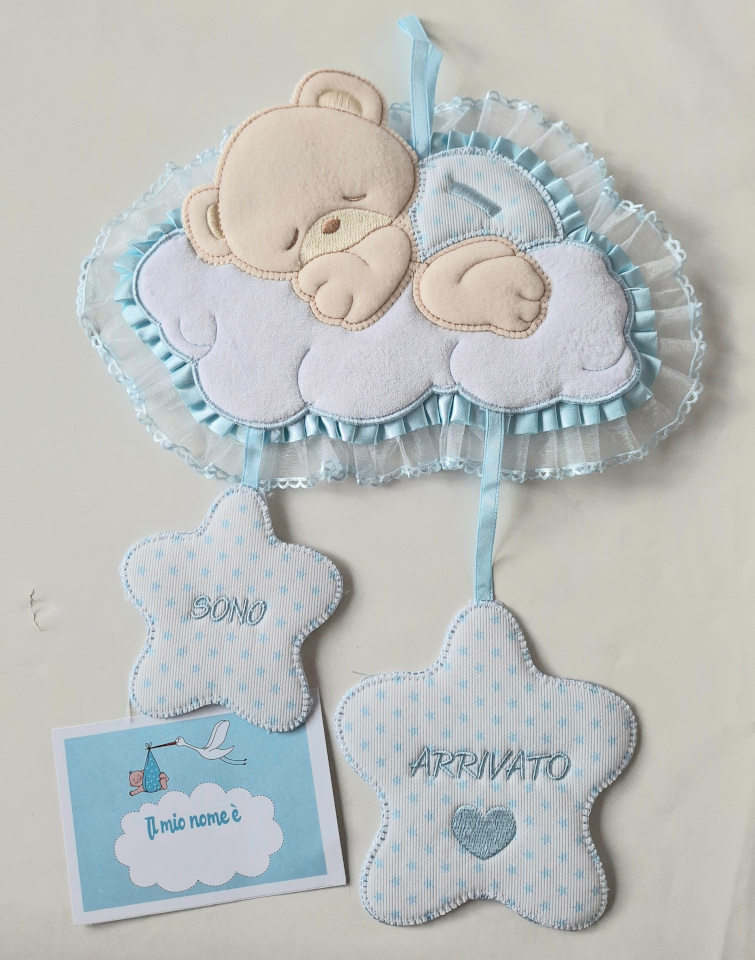 Art.48324 Fiocco nascita Stelline/Orsetto