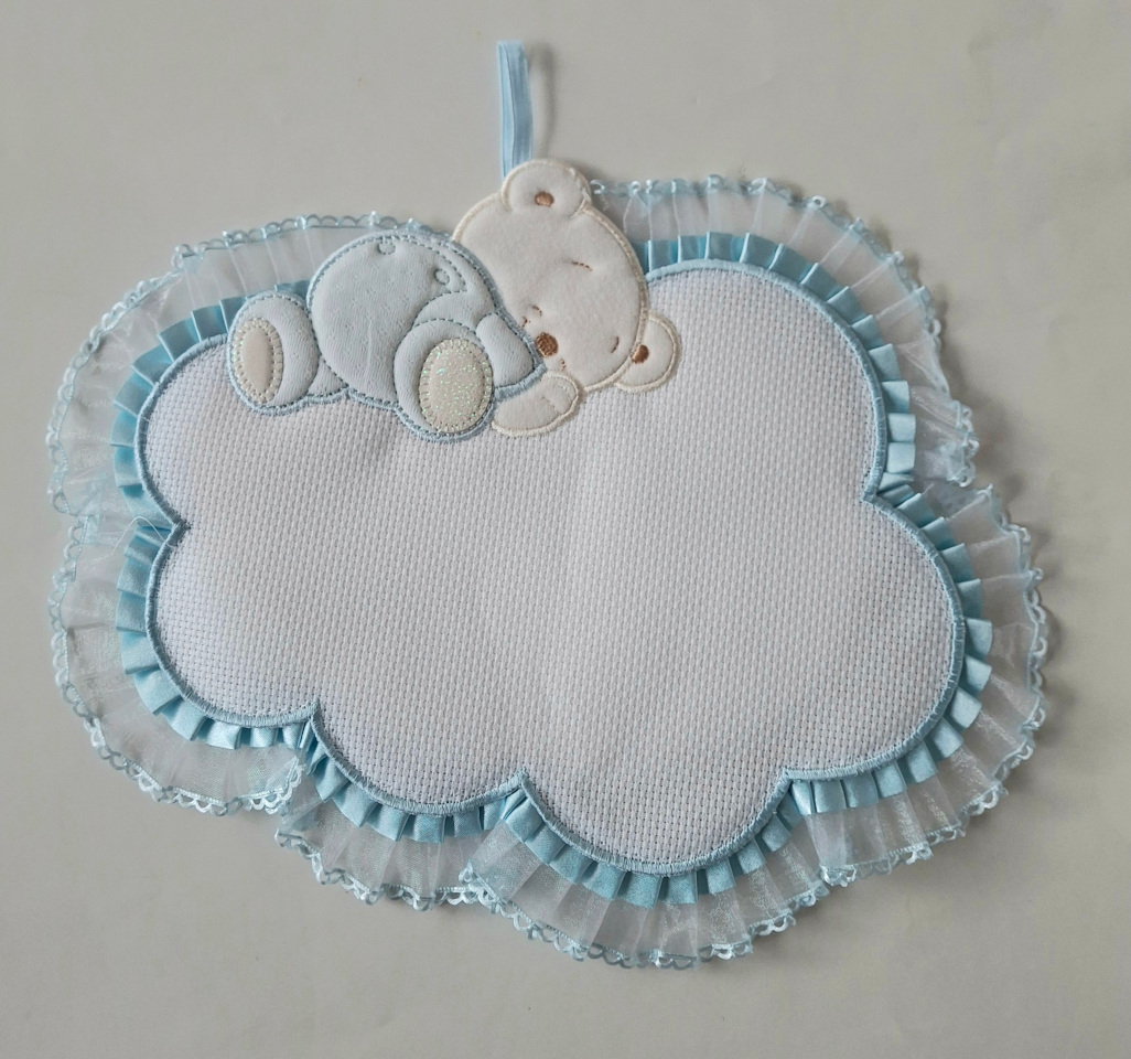 Art.48376 Fiocco nascita Nuvola/Orsetto