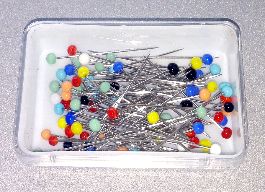 Art.77653 Dieci scatole spilli ferro nickelato testa plastica